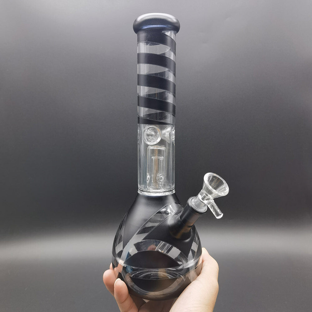 10.6" Black Glass Hookah Smoking Bong Percolator Bongs Water Pipe Shisha Pipes