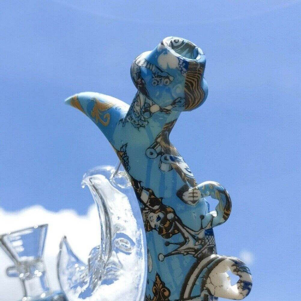 7.5 inch Silicone Smoking Water Pipe Moon Teapot Hookah Bong w/ Glass Bowl NEW - Maryjanes Bong Shop