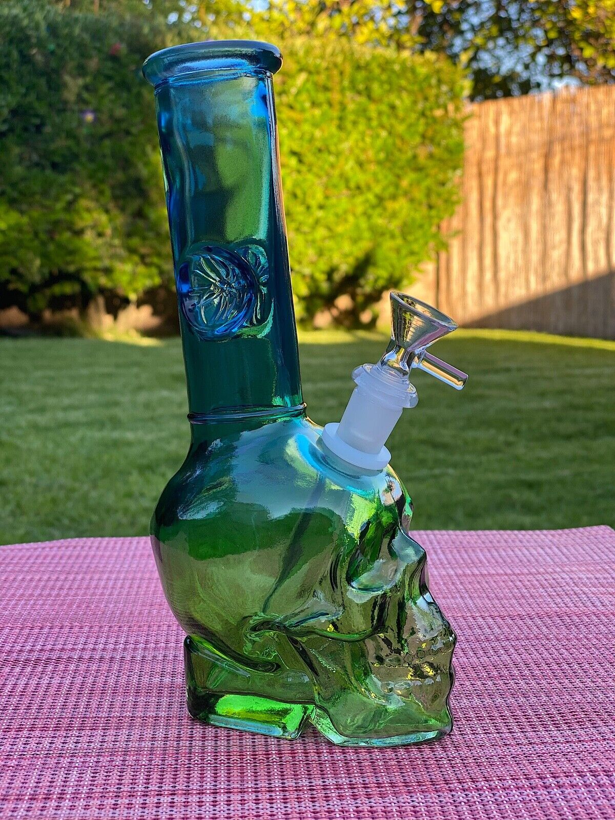 9" Halloween Skull Water Pipe Bong Hookah Thick Glass Bubbler Free Shipping