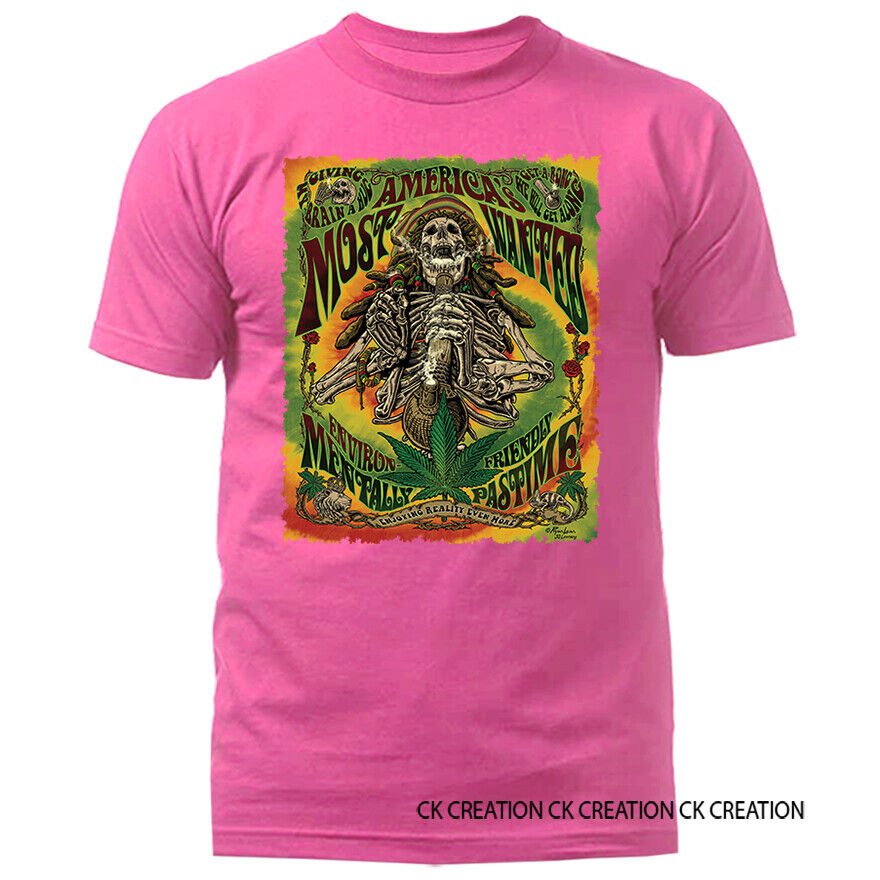 Most Wanted Marijuana Weed Pot Cannabis Graphic T-shirt 13 Colors sizes S to 5XL