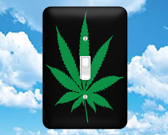 marijuana Cannabis Weed Kush ganja dope splif Metal switch covers