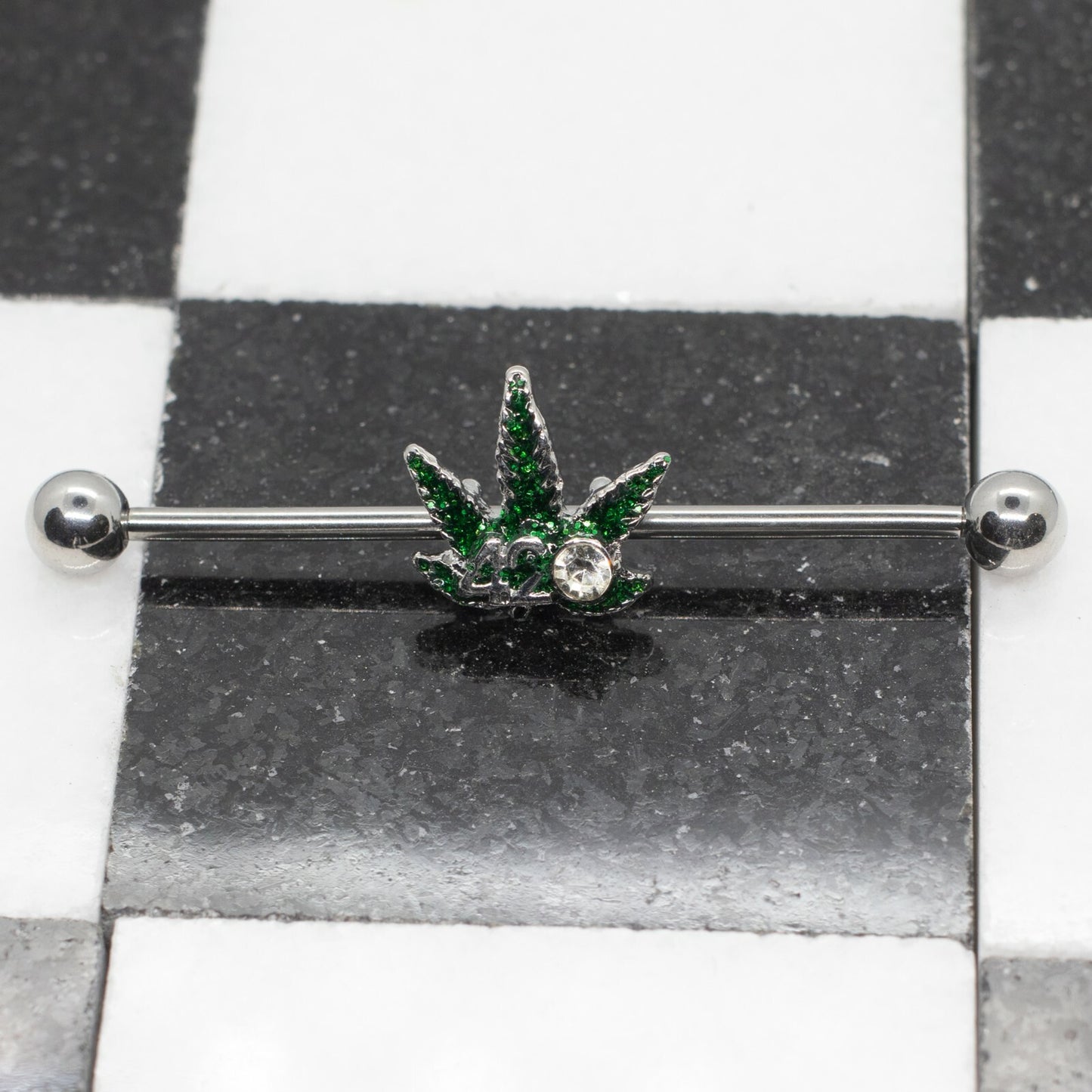 Pierce2GO 420 CZ Stone Marijuana Industrial (4/20 Pot Leaf)
