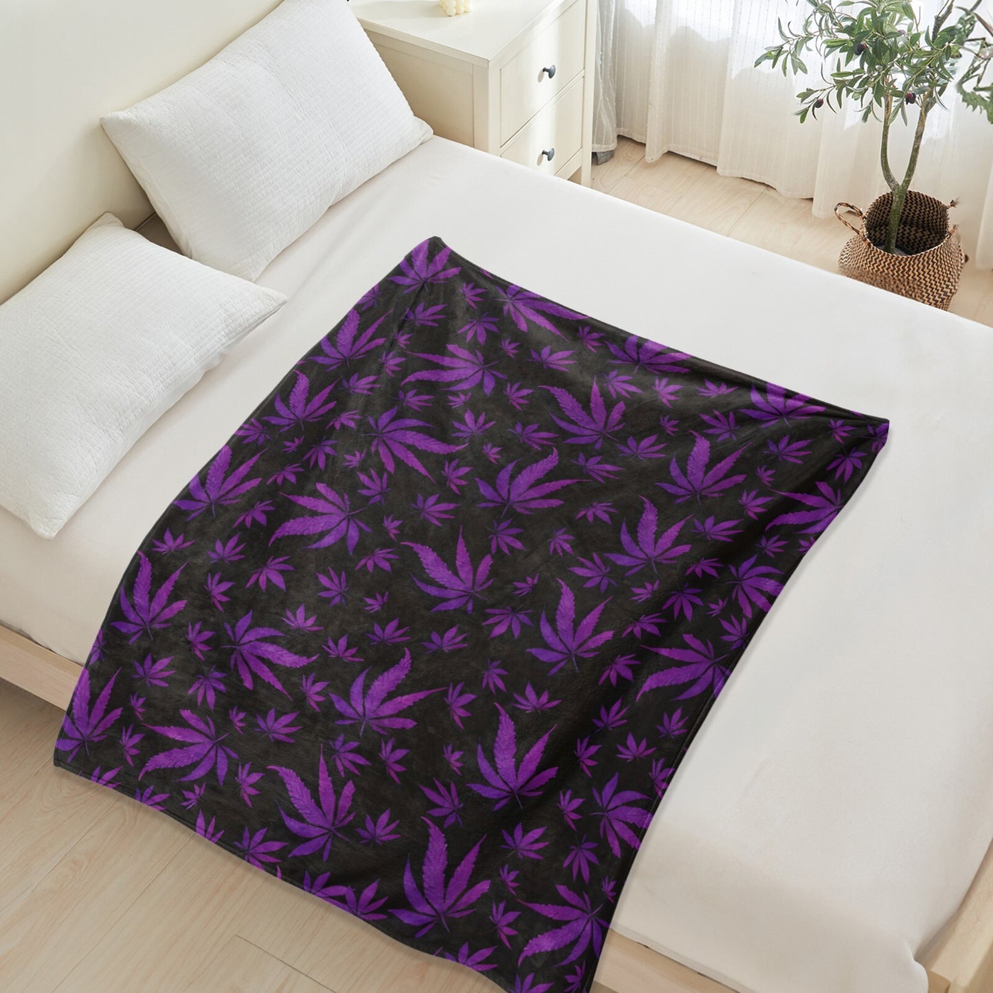 Leaf Microplush Fleece Flannel Throw Blanket Lightweight Soft 30x40 50x60 60x80