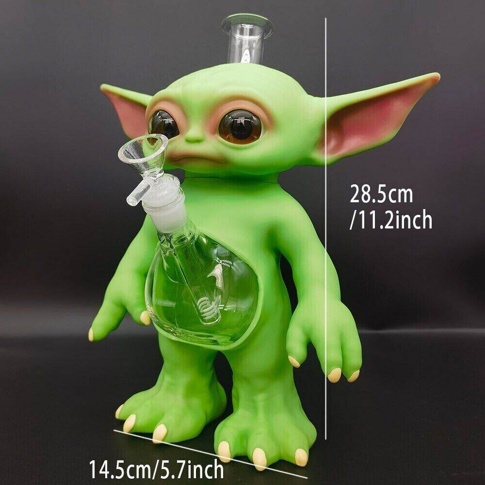 28.5cm Green Monster Hookah Silicone Water Pipe Smoking Hand Pipes W/ Glass Bowl - Maryjanes Bong Shop