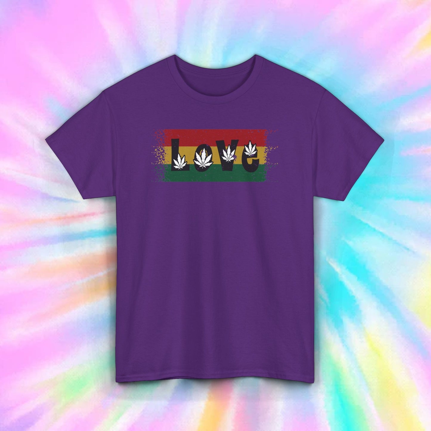 Love Cannabis Weed Leaf T-Shirt | Rasta Style Marijuana Gift | S-5XL 10 Colors