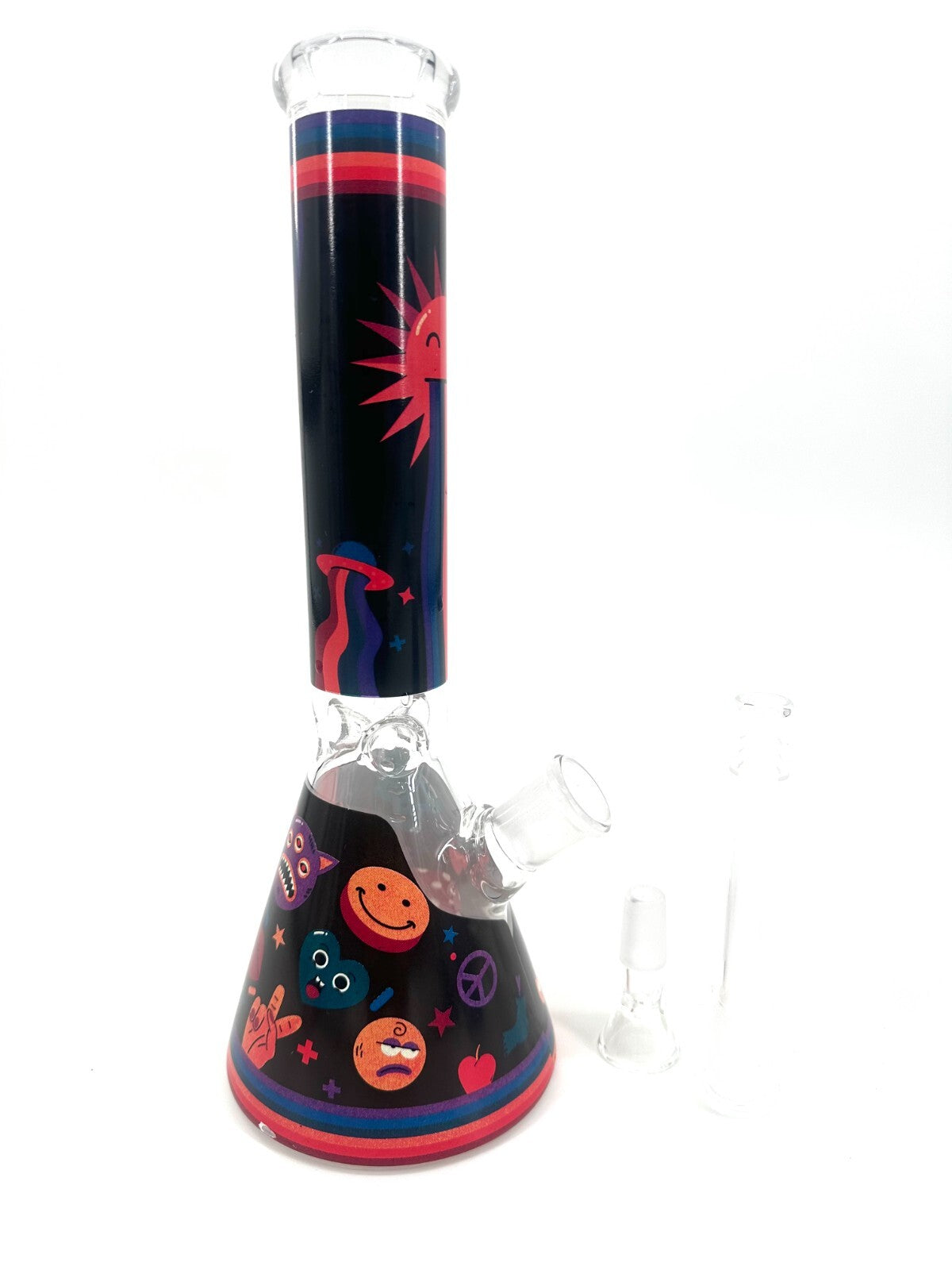 11" Cute Black Cartoon Hookah Glass Bong Water Pipes Best Gift High Quality
