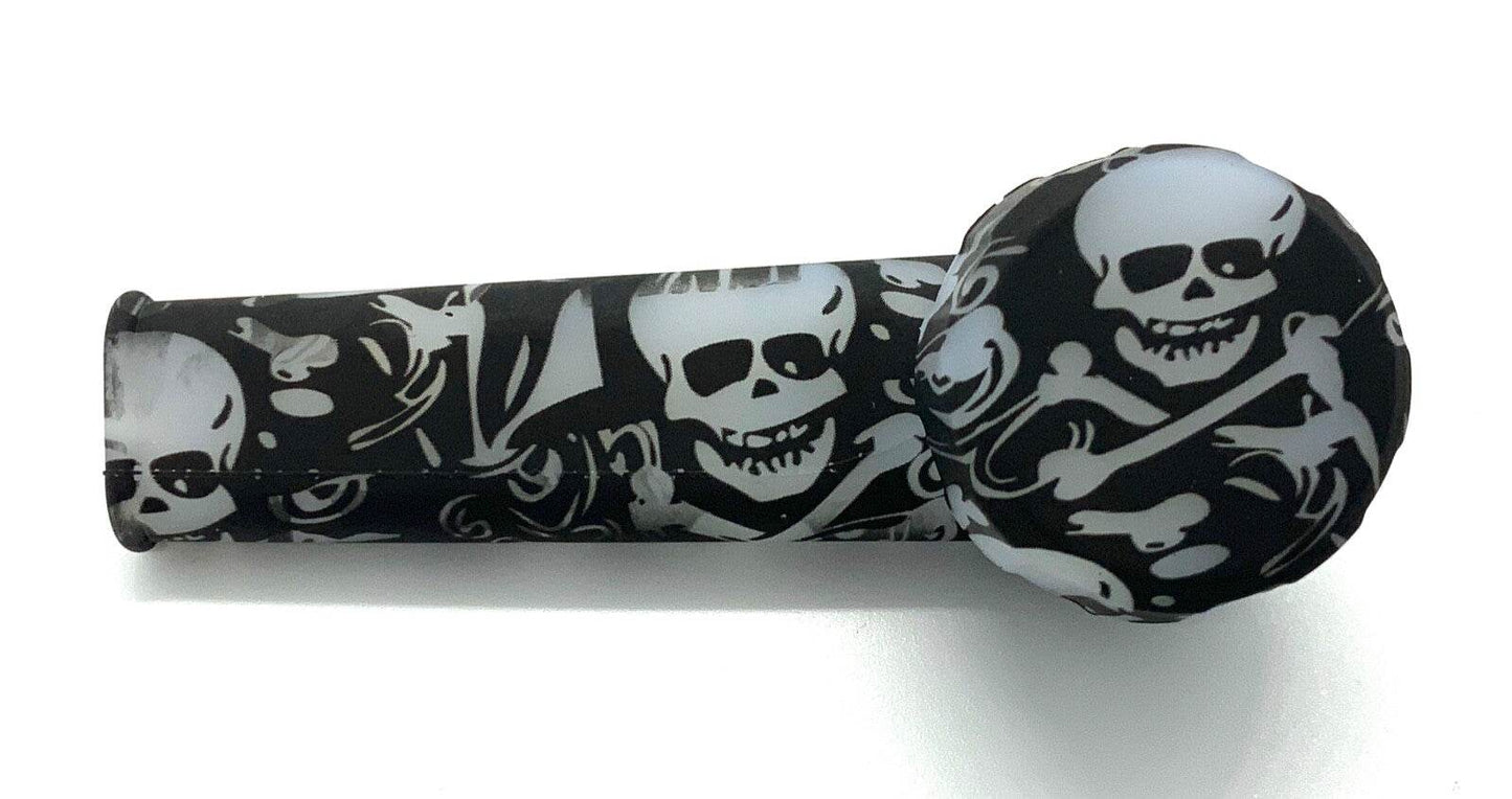 Silicone Smoking Pipe with Glass Bowl w/Cap (glow) US seller - Maryjanes Bong Shop