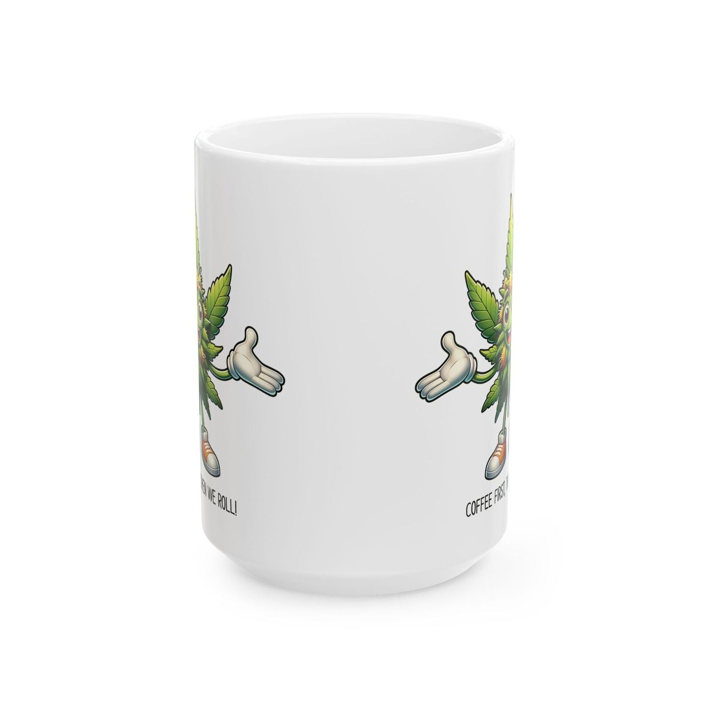 Funny Marijuana Leaf Character Coffee Mug | Weed Lover | Stoner Mug | 11oz/15oz