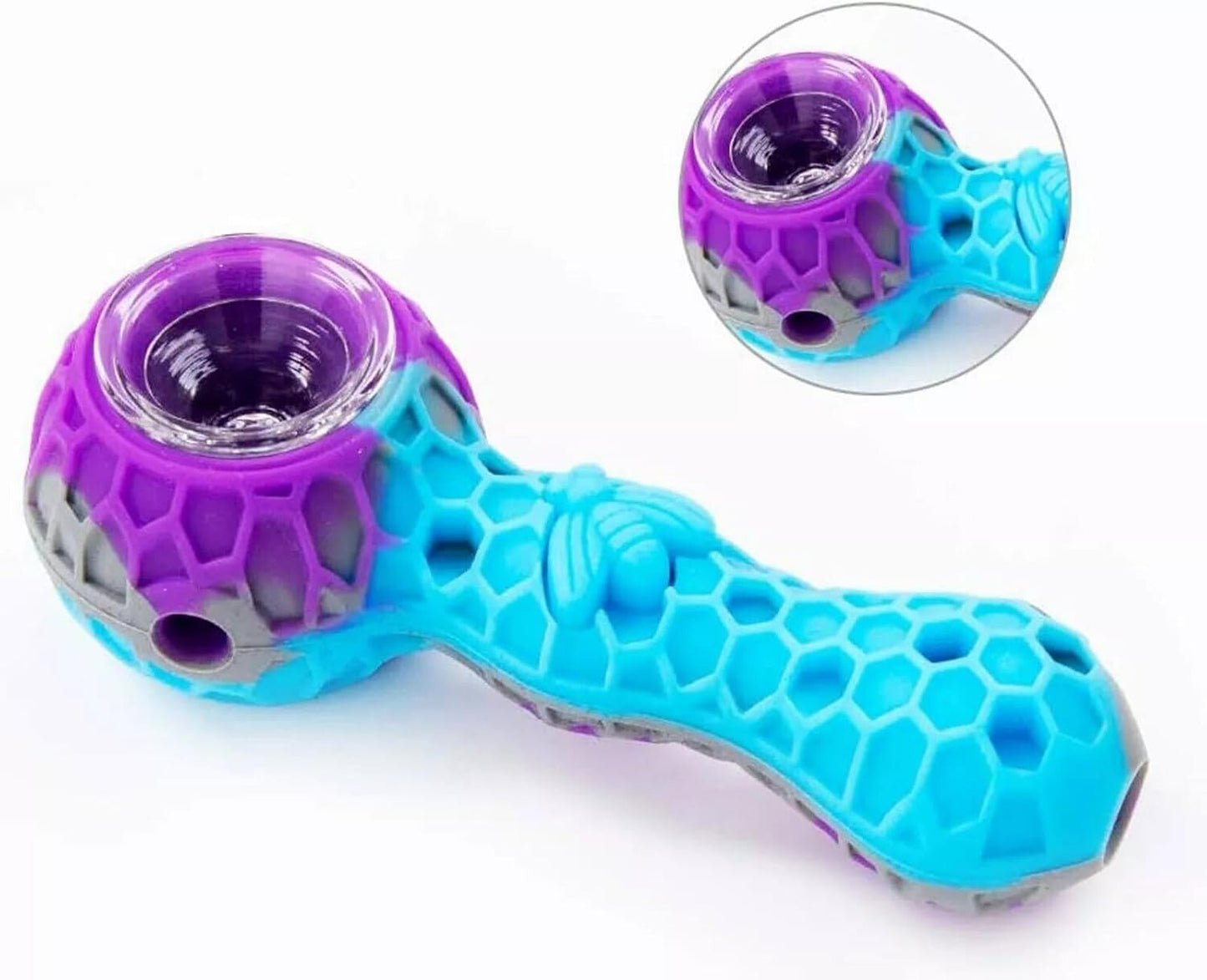SILICONE SMOKING PIPE BOWl Silicone tobacco cigarette pipe best gift (purple)