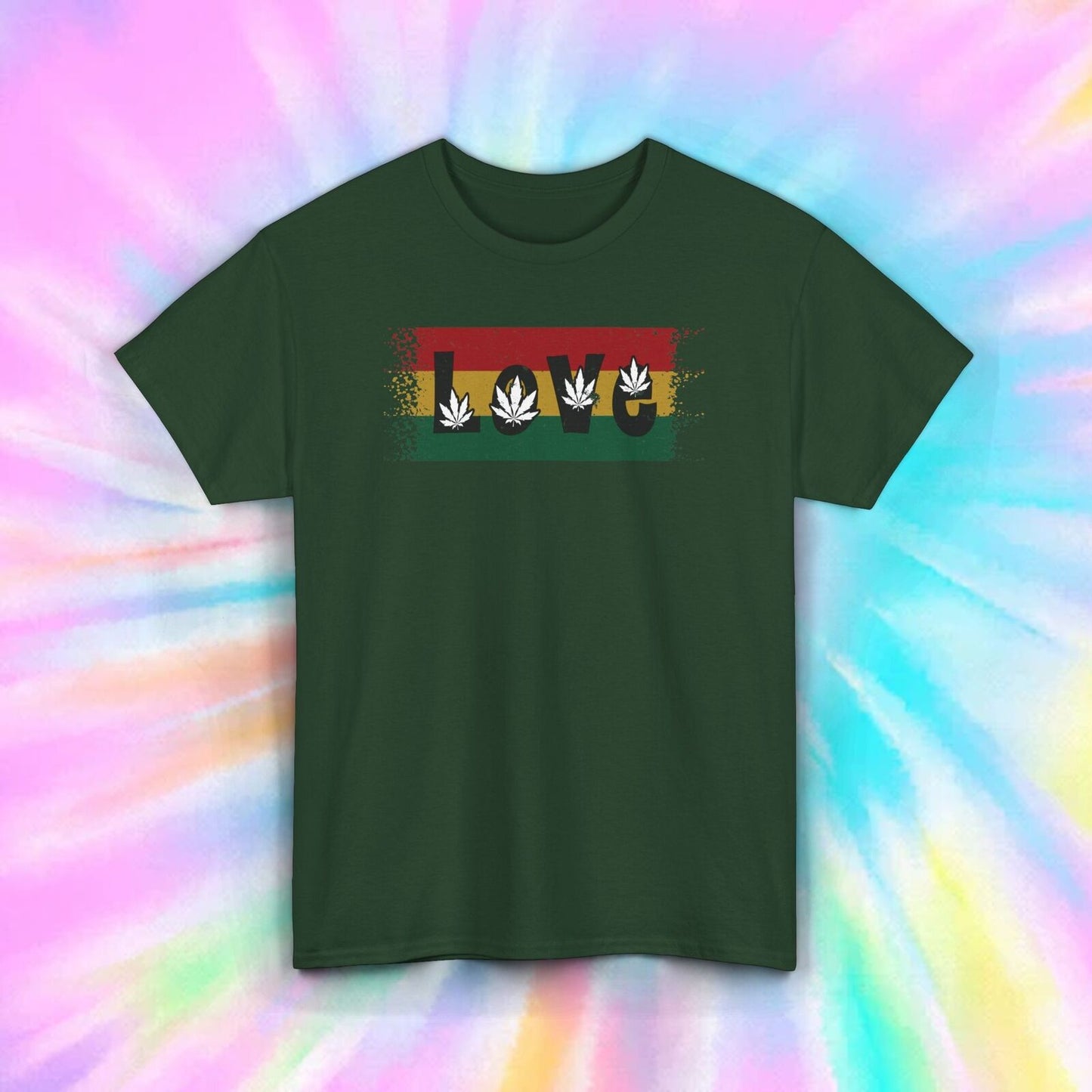 Love Cannabis Weed Leaf T-Shirt | Rasta Style Marijuana Gift | S-5XL 10 Colors