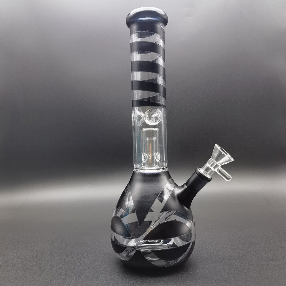 10.6" Black Glass Hookah Smoking Bong Percolator Bongs Water Pipe Shisha Pipes