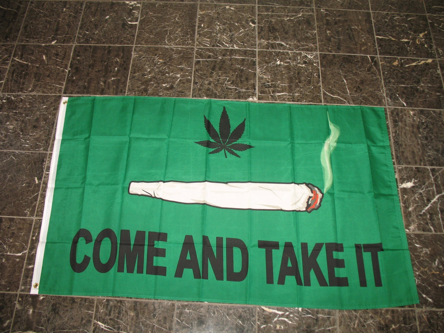 3x5 Green Weed Come and Take it Weed Marijuana Cannibus Flag Poly House Banner