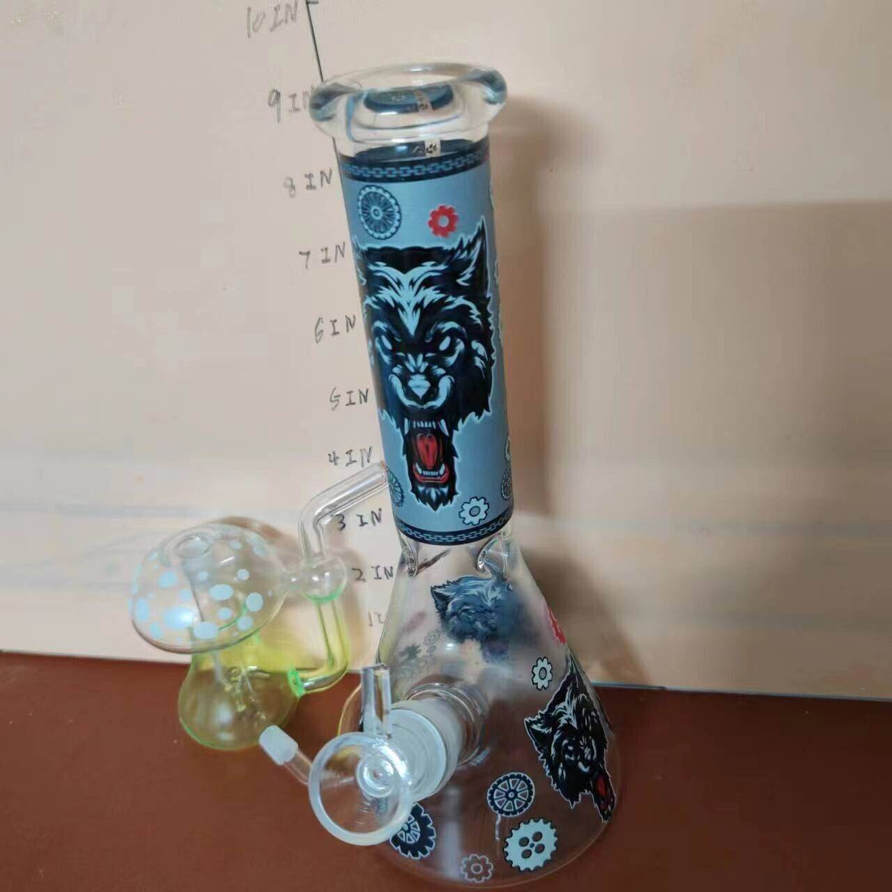 Smoking Water Pipe Glow In the Dark Bong + Glow Glass Hookah Mushroom Bubbler - Maryjanes Bong Shop