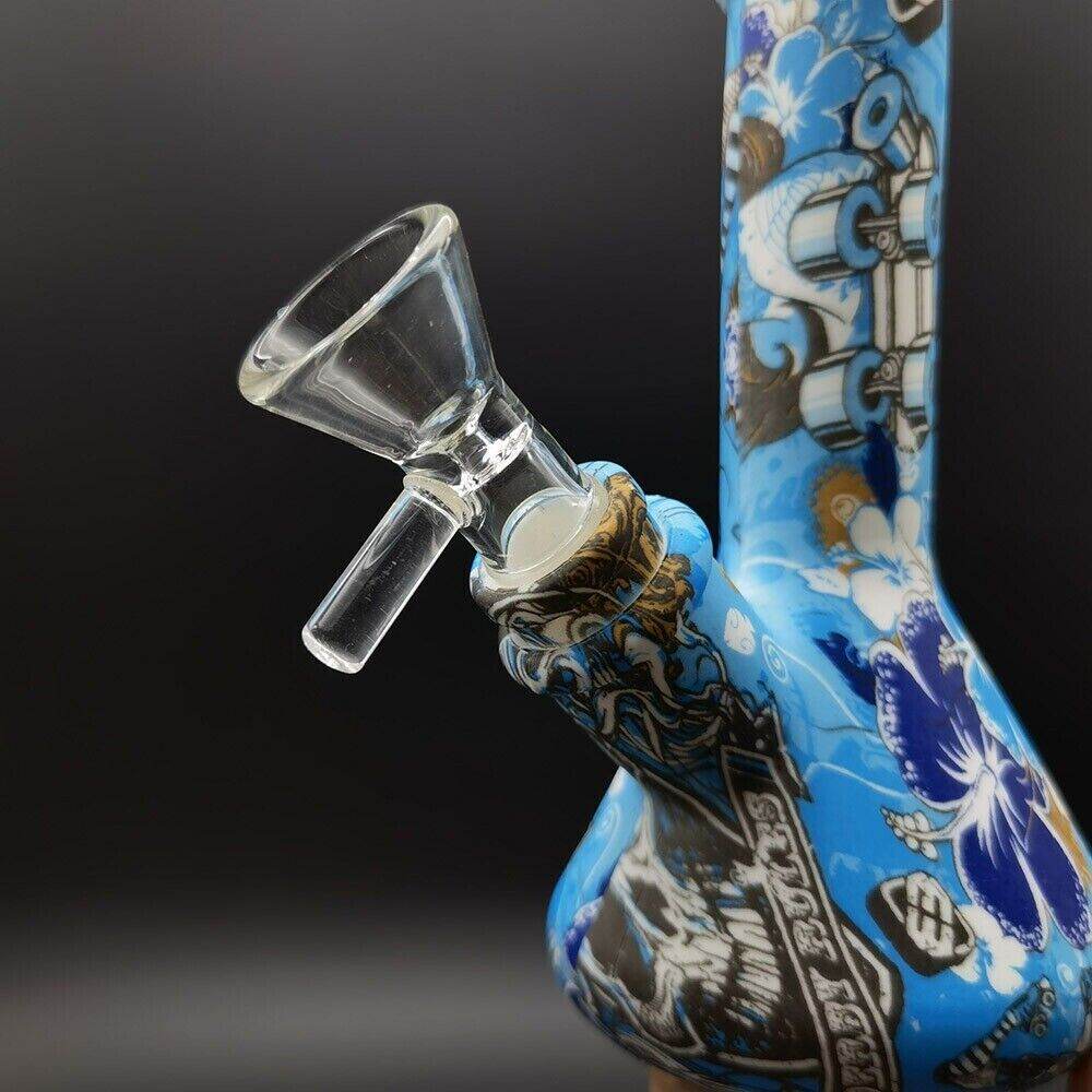 5'' Silicone Hookah Smoking Water Pipe Bong Bubbler Shisha W/ 14mm Glass Bowl US - Maryjanes Bong Shop