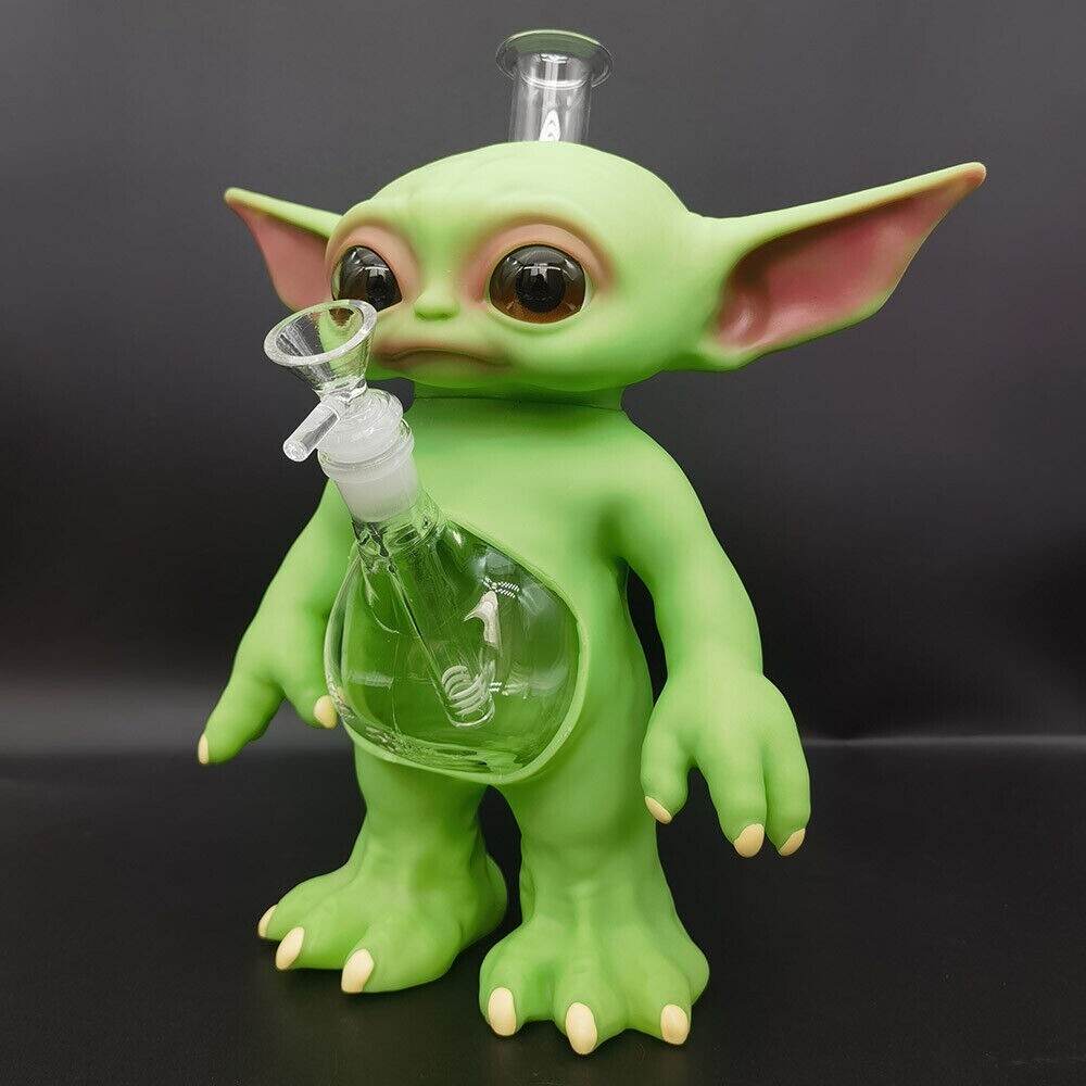 28.5cm Green Monster Hookah Silicone Water Pipe Smoking Hand Pipes W/ Glass Bowl - Maryjanes Bong Shop