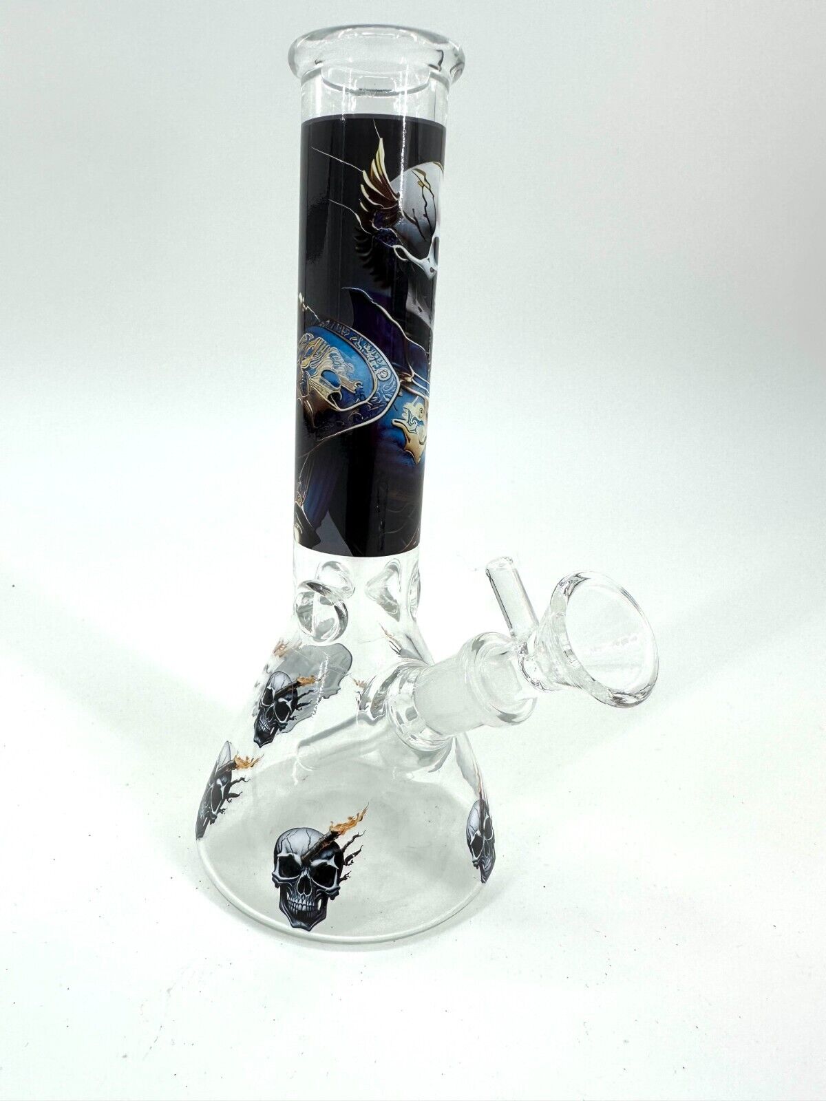 8" Black Water Pipe Bong Glass Bongs Waterpipe