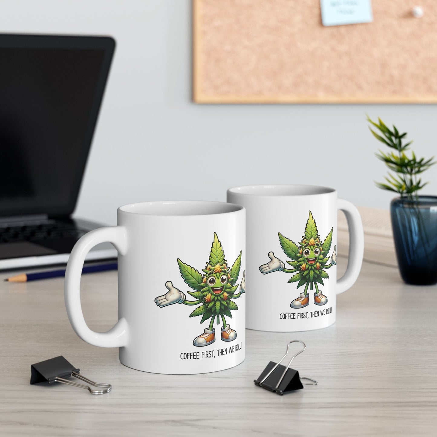 Funny Marijuana Leaf Character Coffee Mug | Weed Lover | Stoner Mug | 11oz/15oz