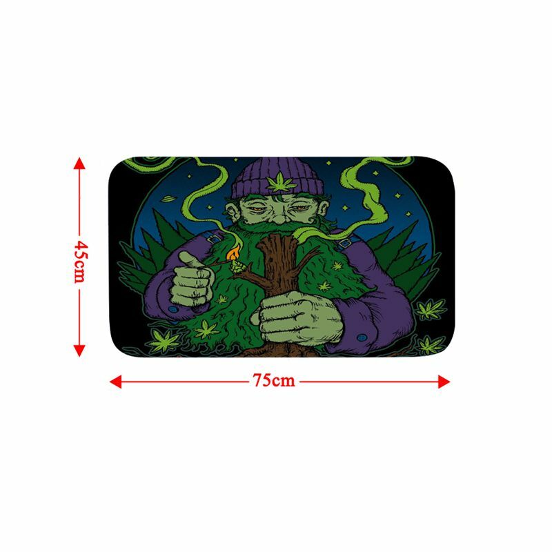 Weeds Cannabis Marijuana Shower Curtain Set Non-Slip Bath Mat Toilet Lid Cover