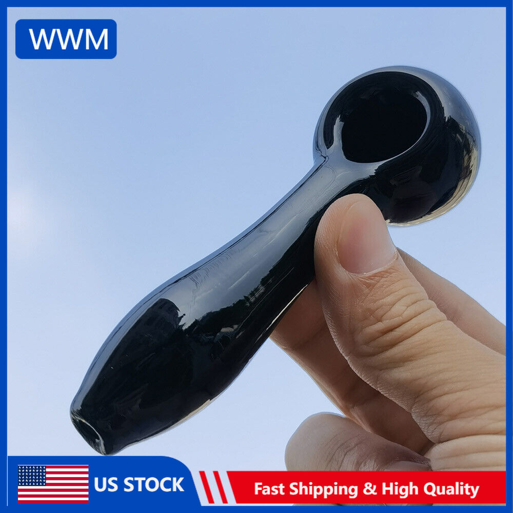 4.5" black glass bong handheld borosilicate pipe.