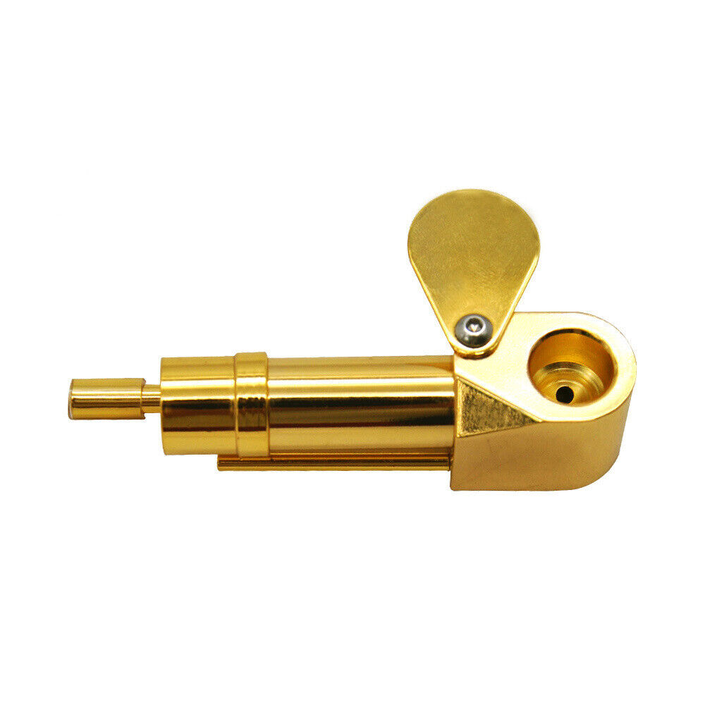Brass Tobacco Smoking Pipe w/ Stash Storage Cylinder Chamber Metal US Original