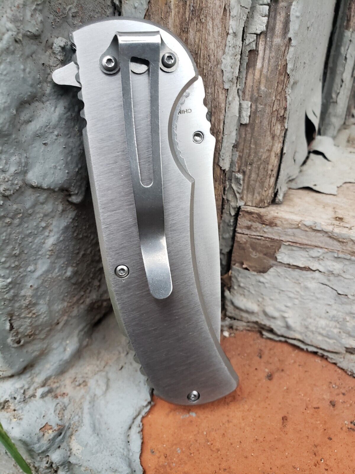 Silver Green Marijuana Cannabis Leaf Print Spring Assisted Pocket Knife Metal