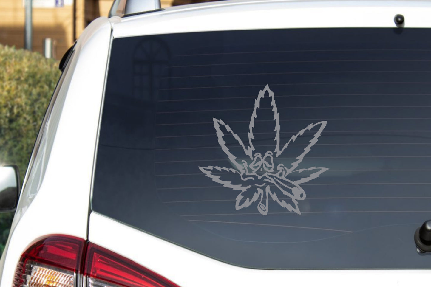 420 Pot Leaf Funny Face Decal Vinyl Sticker 12 colors 6 sizes 3 inch to 10 inch stick anywhere