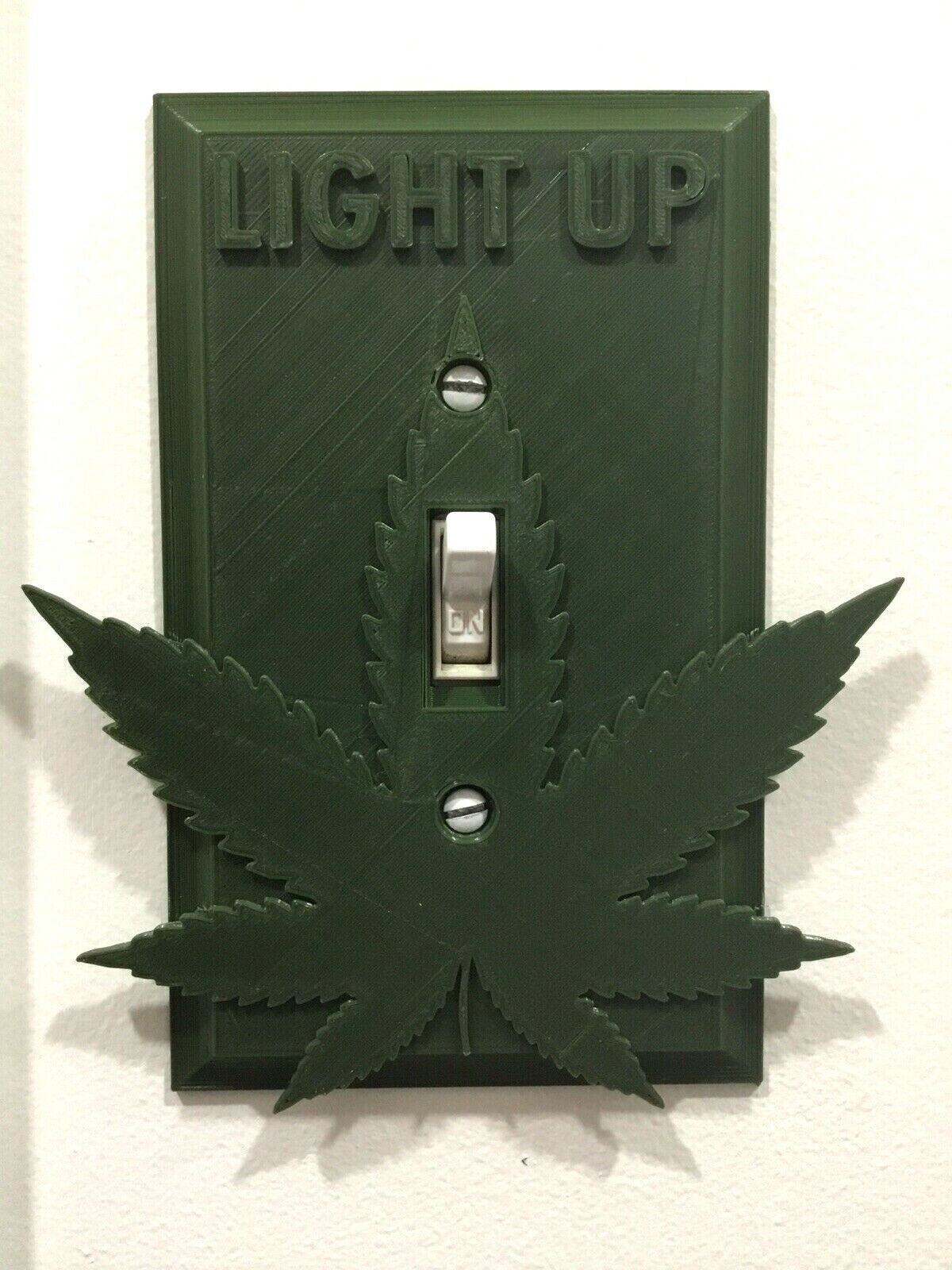 Marijuana Weed Pot Light-Up Light Switch Outlet Cover Plate Face - 420 Cannabis