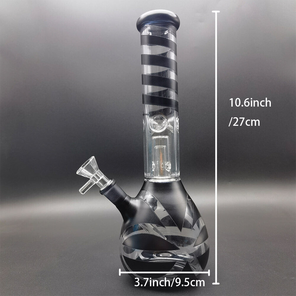 10.6" Black Glass Hookah Smoking Bong Percolator Bongs Water Pipe Shisha Pipes