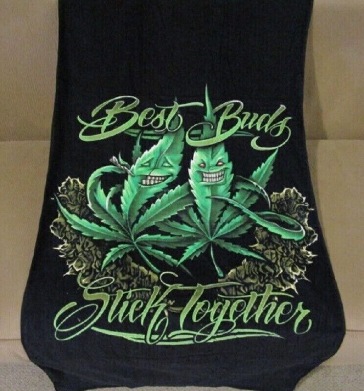 New Best Buds Green Cotton Bath Beach Pool Towel GIFT Smoke Weed Pot Leaf Leaves