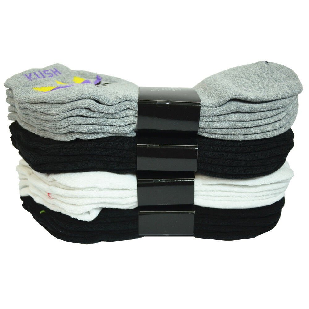 Leaf 6 Pairs Mens Ankle Quarter Crew Cushioned Sport Socks Cotton Low Cut 9-11