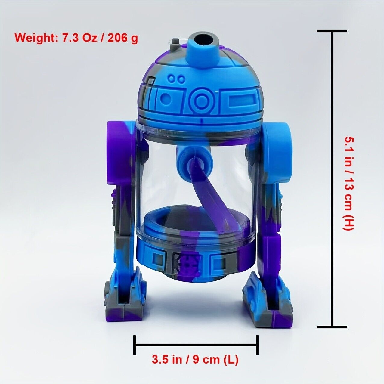 Silicone Bong, 5" Rotatable Foots Robots Silicone Hookah, Heatproof Silicone Wat