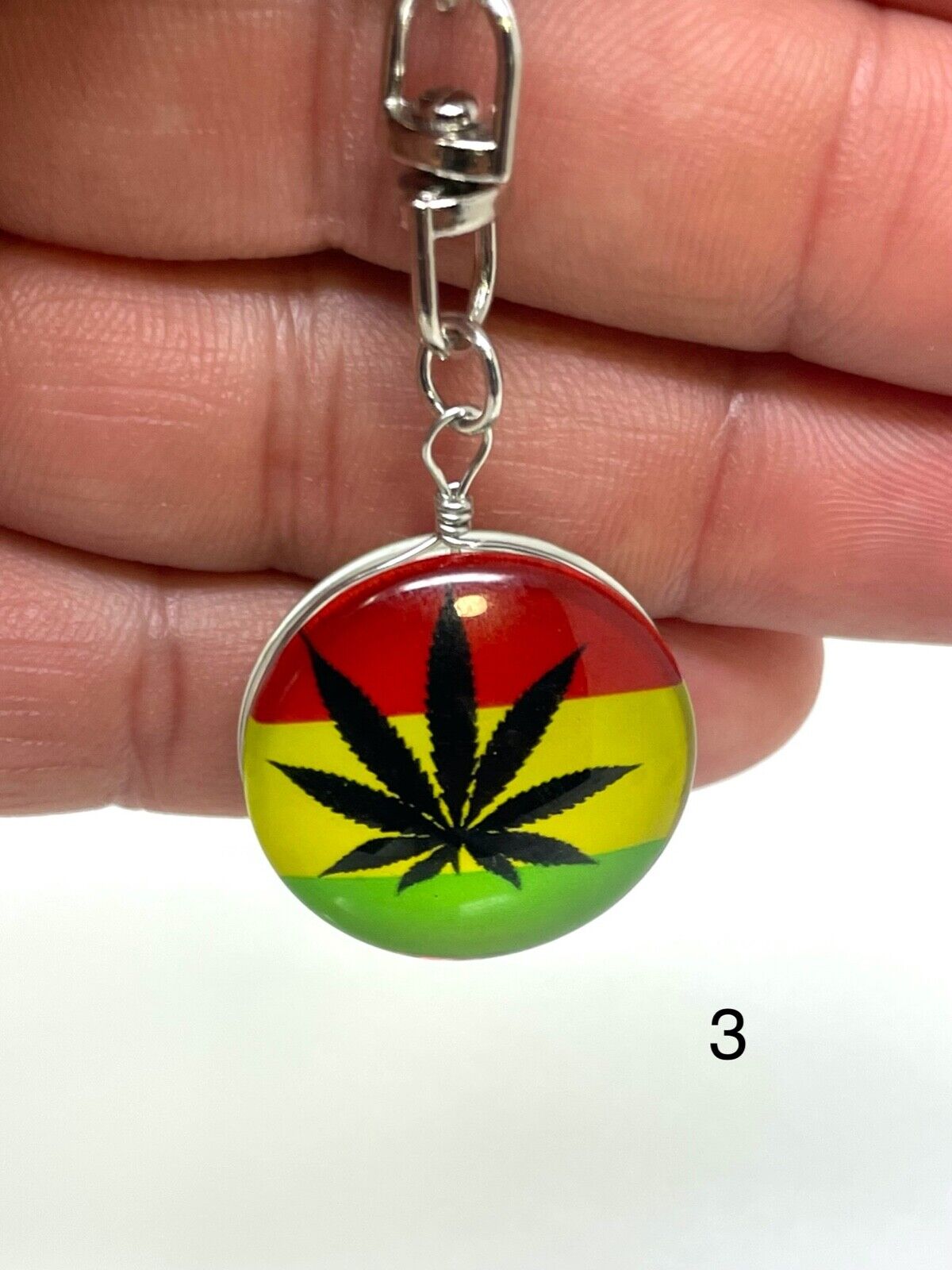 Rasta Weed Cannabis Kush Smokers 420 Key Chain Pot key Chain Land yard Weed