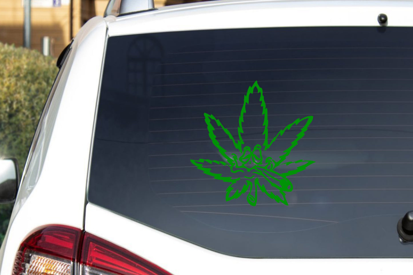 420 Pot Leaf Funny Face Decal Vinyl Sticker 12 colors 6 sizes 3 inch to 10 inch stick anywhere
