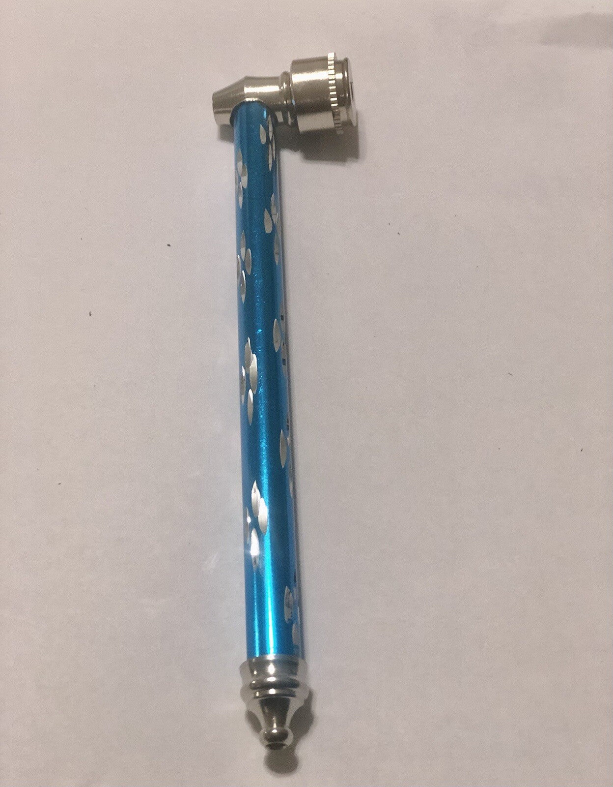 All Metal Pipe Diamond Cut Pattern Silver Tobacco Smoking Pipes 6 INCH