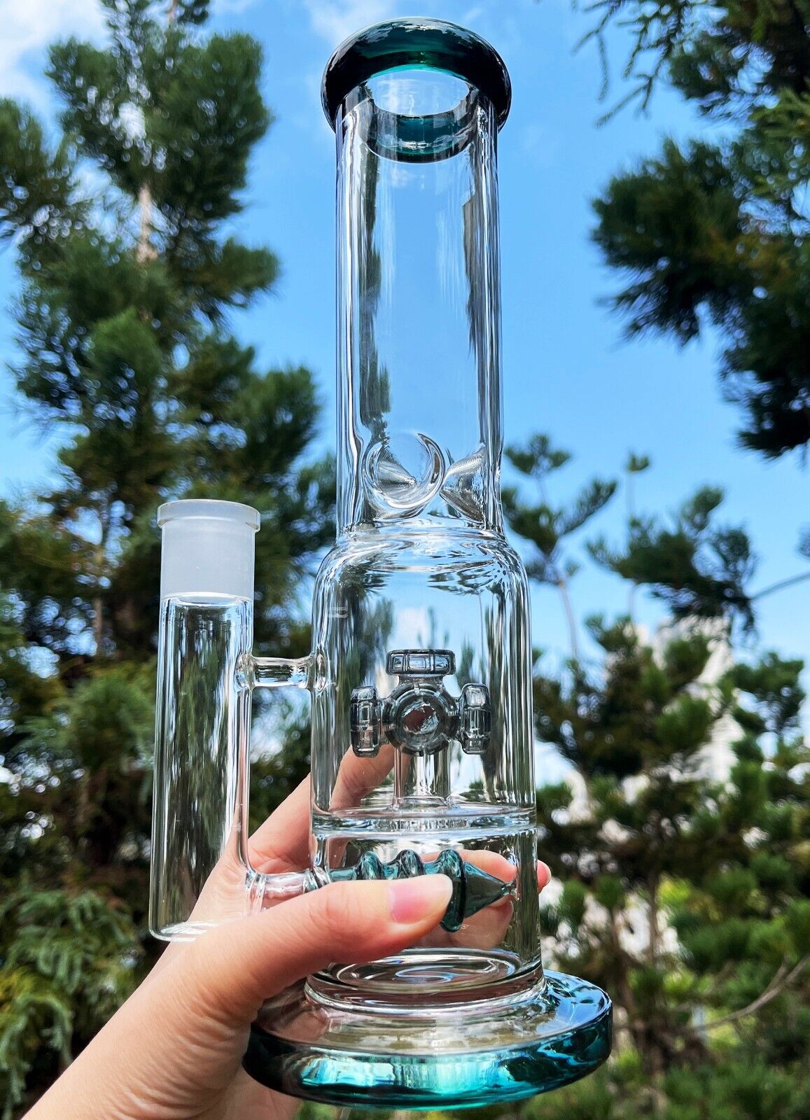 13" Heavy Glass Bong Percolate 1.9lb Bongs Smoking Hookah Water Pipe 18mm bowl