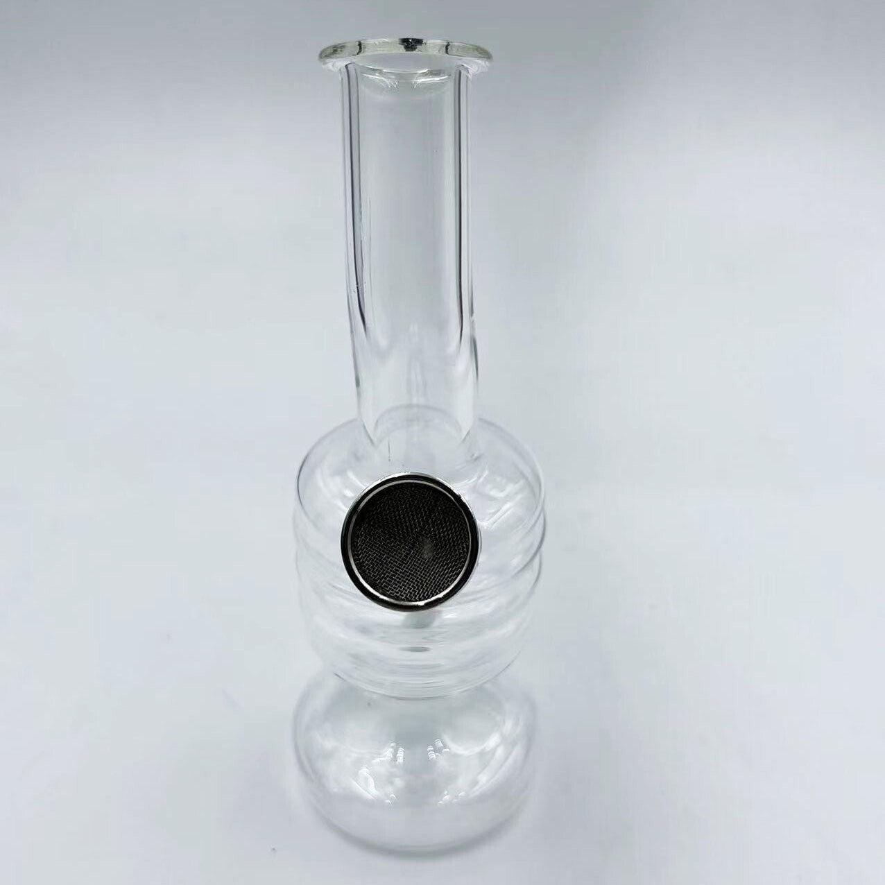 Exquisite Mini Glass Hookah, 4.72" Transparent Bend Mouth Spiral Glass Bong