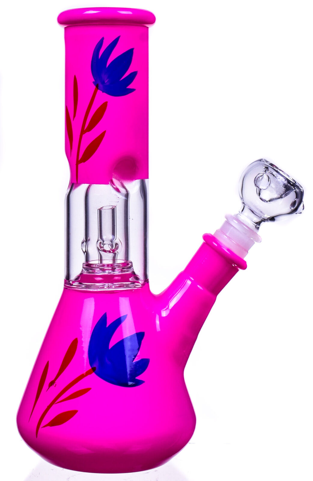 8" Cute Girly Girl Solid Pink Bongs Bubbler Glass Water Pipe Glass Pipes *USA*