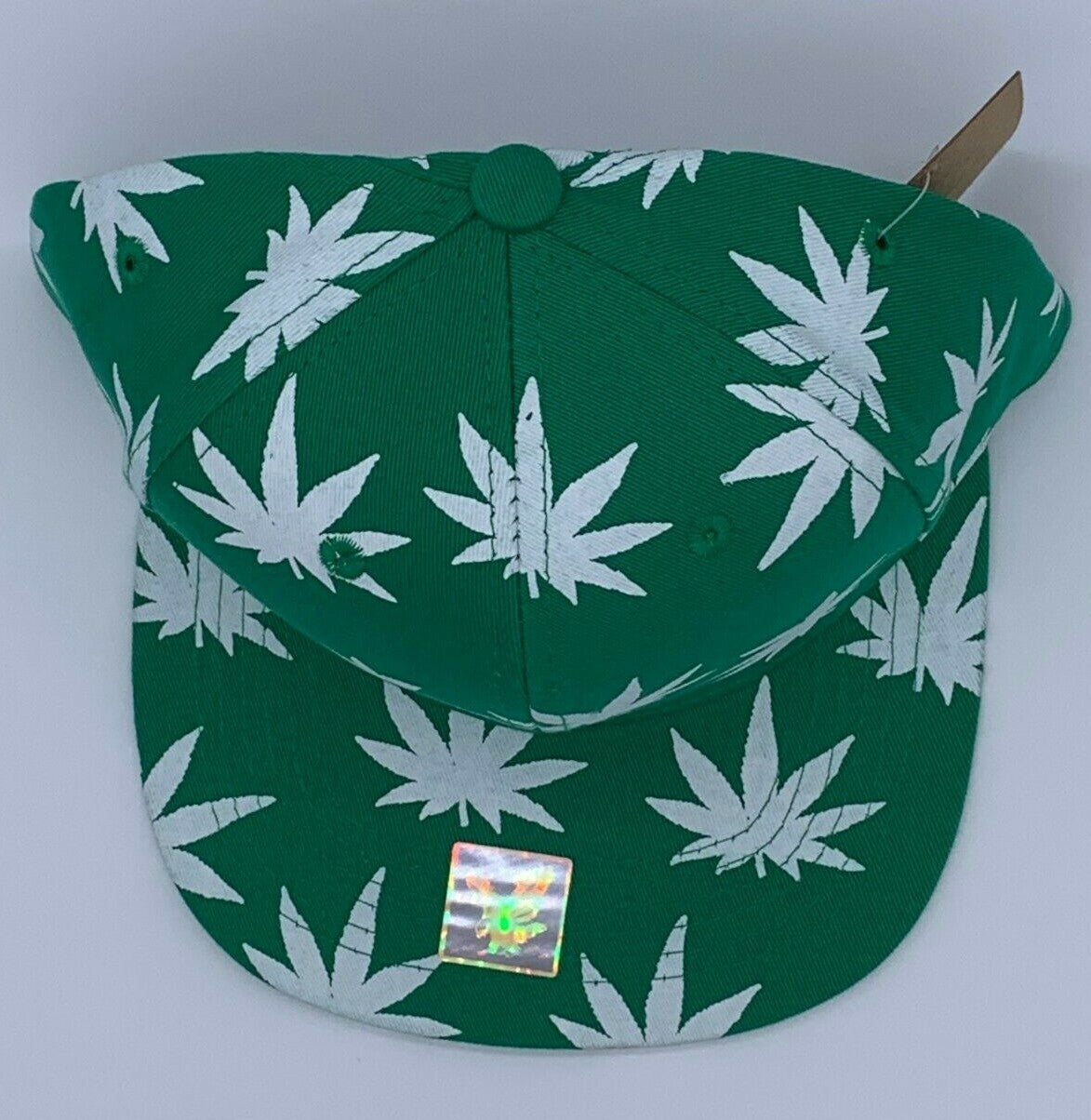 POT LEAF HAT MARIJUANA WEED THEMED SNAP BACK 420 GREEN