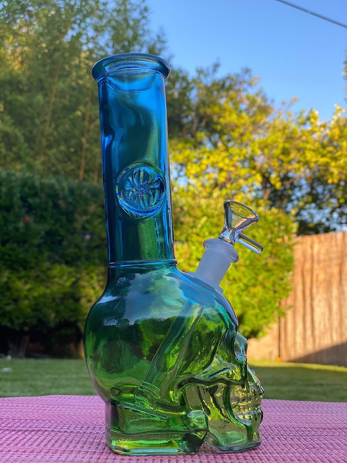 9" Halloween Skull Water Pipe Bong Hookah Thick Glass Bubbler Free Shipping