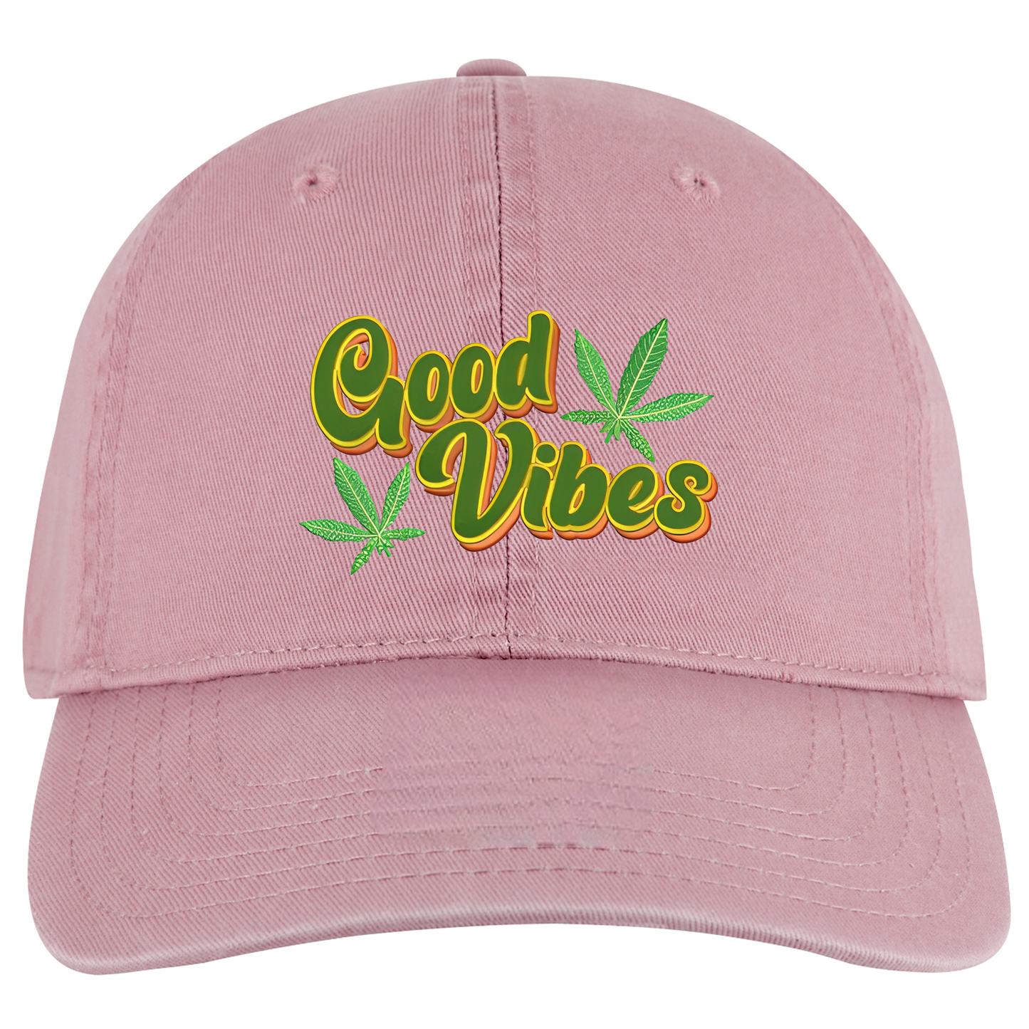 Trenz Shirt Company 420 Good Vibes Weed Leaf Embroidered Full Twill Otto Buckle