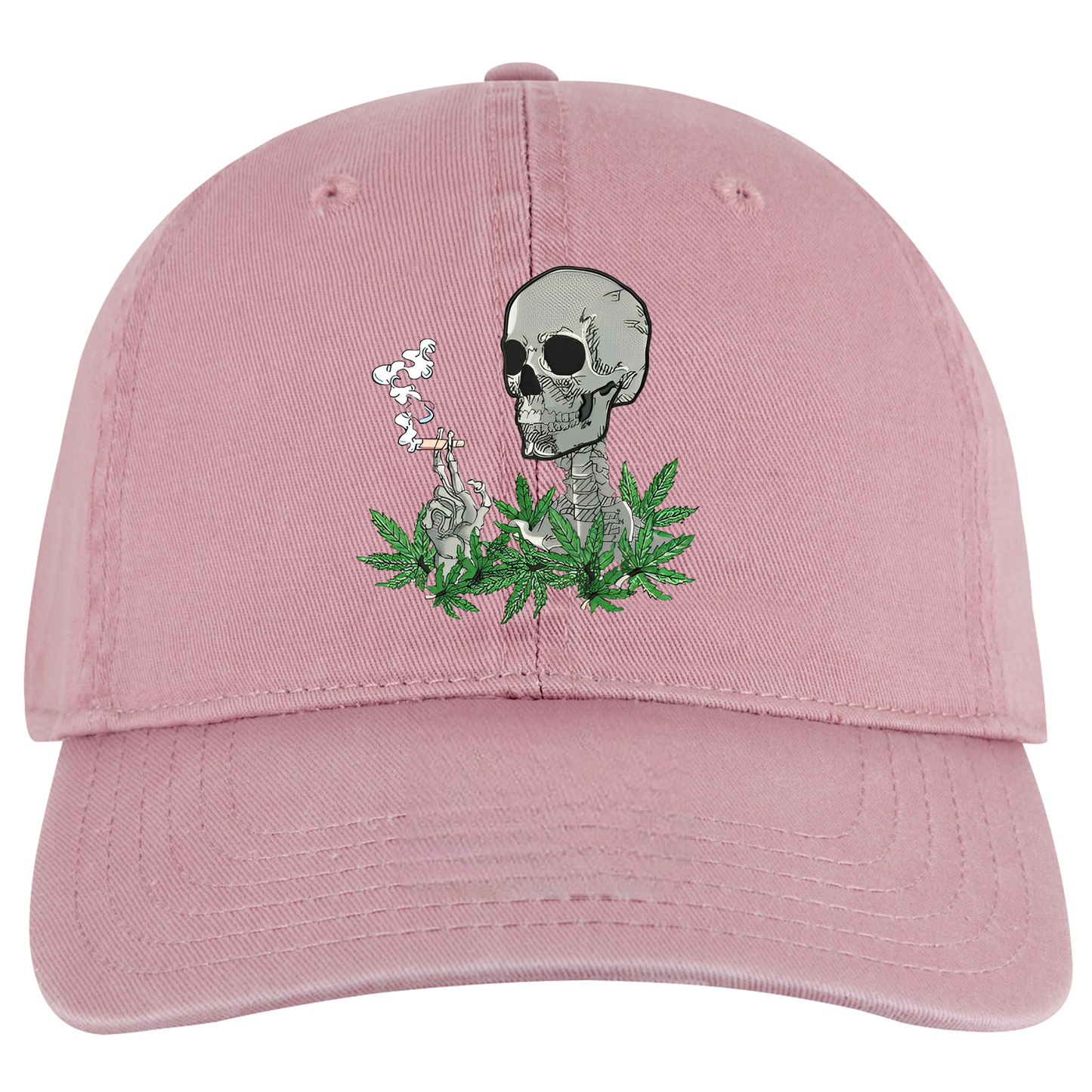 420 Skeleton Smoking Weed Embroidered Full Twill Otto 4 Colors