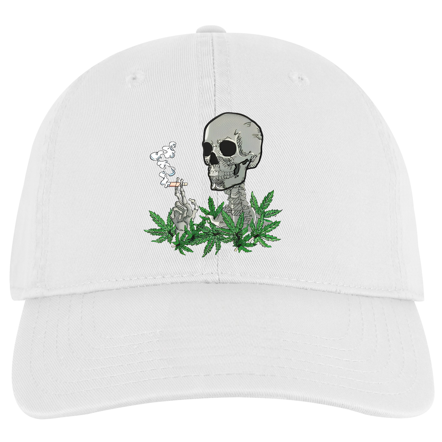420 Skeleton Smoking Weed Embroidered Full Twill Otto 4 Colors