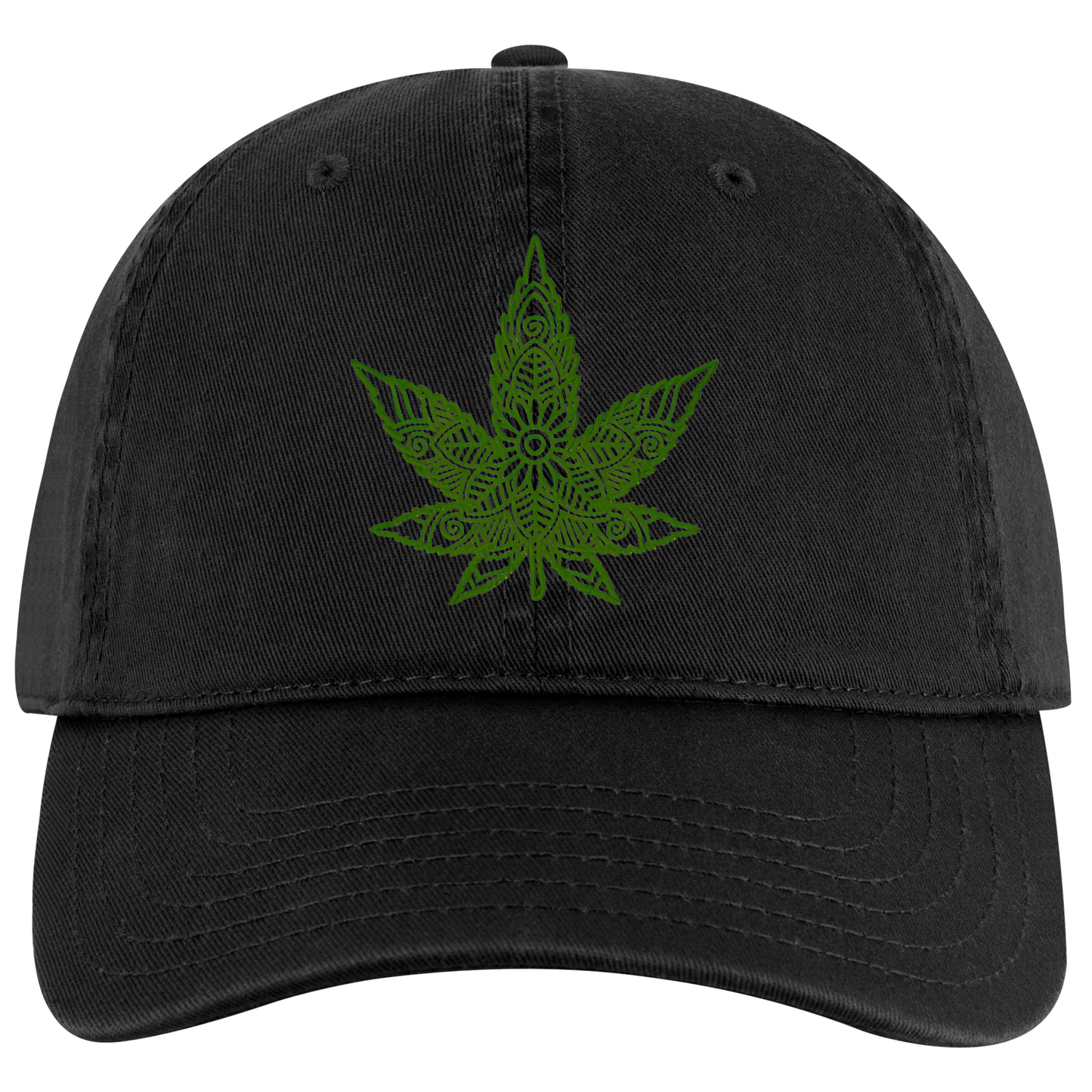 Trenz Shirt Company 420 Weed Leaf Mandala Embroidered Full Twill Otto Buckle Cap