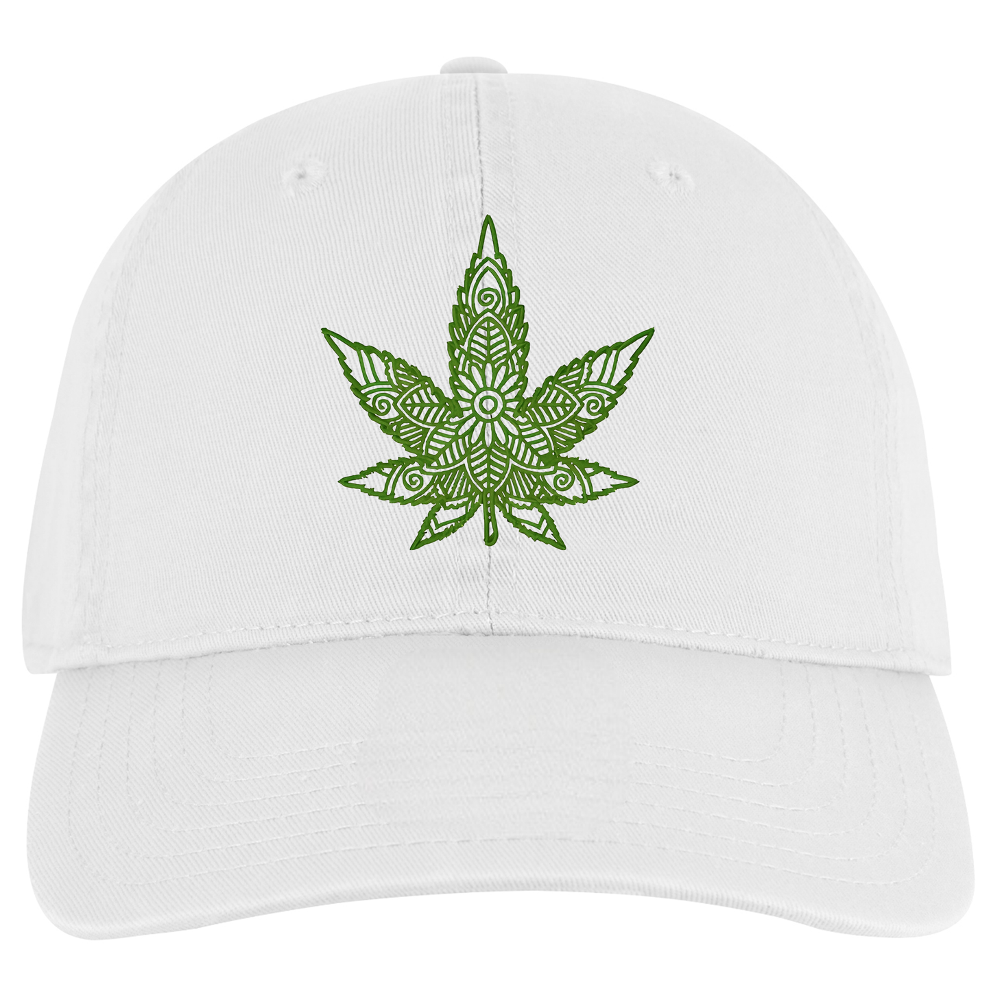 Trenz Shirt Company 420 Weed Leaf Mandala Embroidered Full Twill Otto Buckle Cap