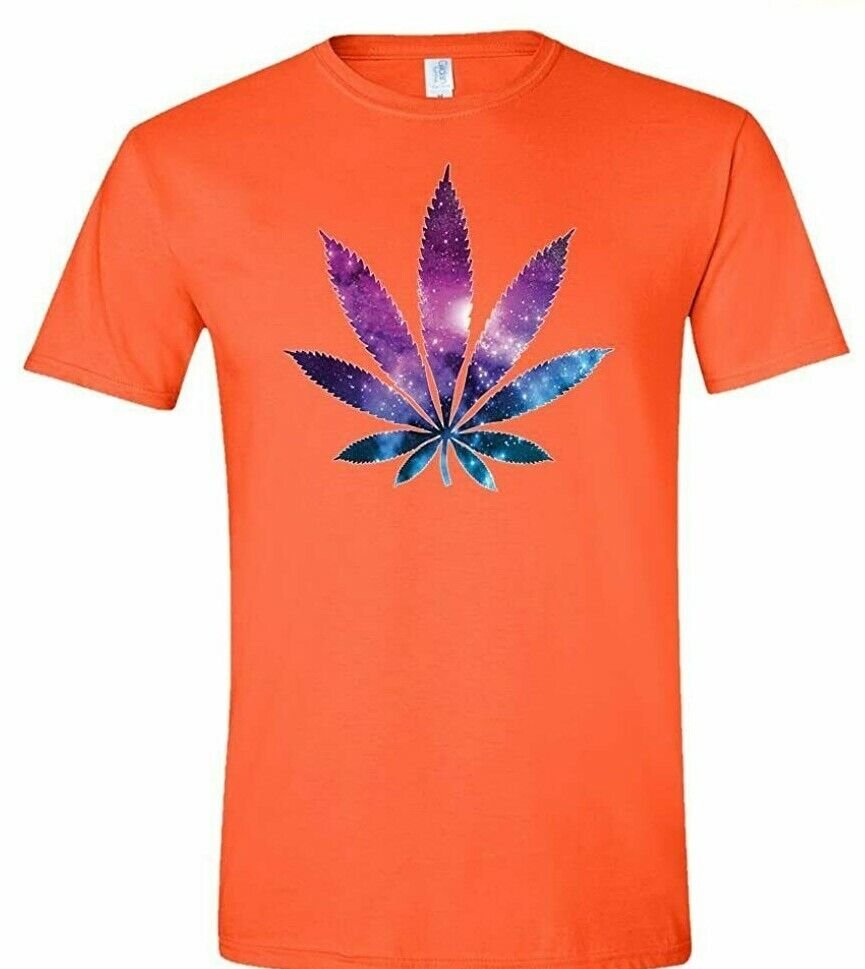 Cannabis T-Shirt Galaxy Weed Colorful Unisex Men Women 12 Colors Soft Cotton Tee S to 3XL