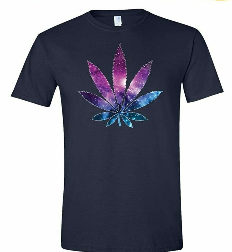 Cannabis T-Shirt Galaxy Weed Colorful Unisex Men Women 12 Colors Soft Cotton Tee S to 3XL