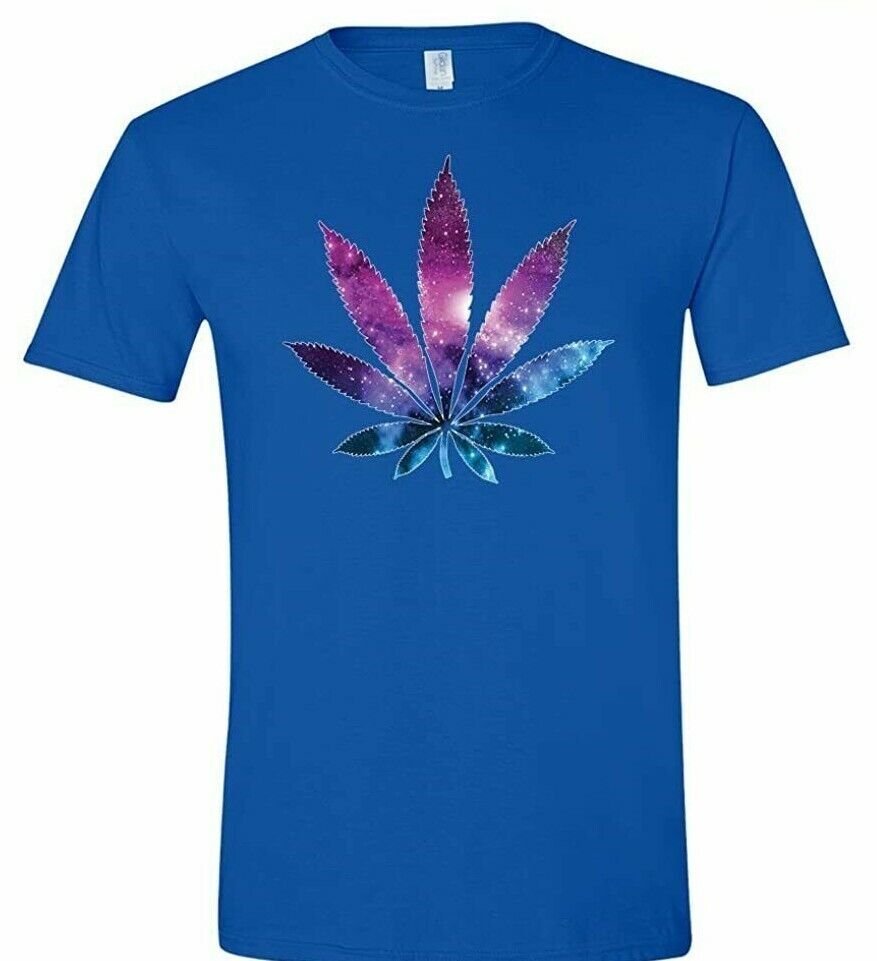 Cannabis T-Shirt Galaxy Weed Colorful Unisex Men Women 12 Colors Soft Cotton Tee S to 3XL