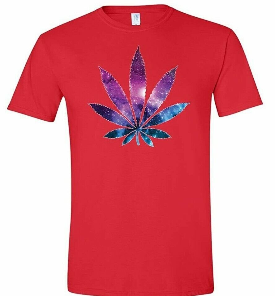 Cannabis T-Shirt Galaxy Weed Colorful Unisex Men Women 12 Colors Soft Cotton Tee S to 3XL