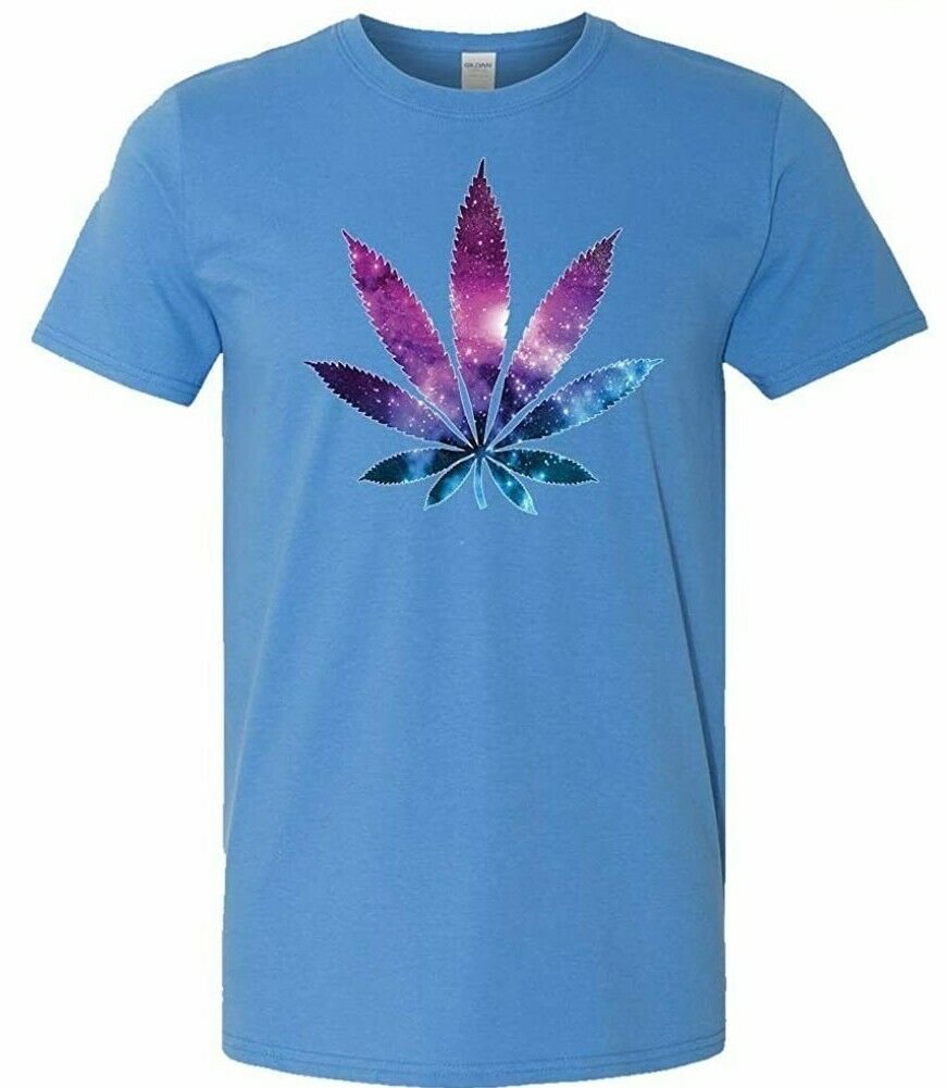 Cannabis T-Shirt Galaxy Weed Colorful Unisex Men Women 12 Colors Soft Cotton Tee S to 3XL