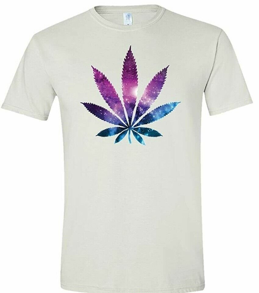 Cannabis T-Shirt Galaxy Weed Colorful Unisex Men Women 12 Colors Soft Cotton Tee S to 3XL